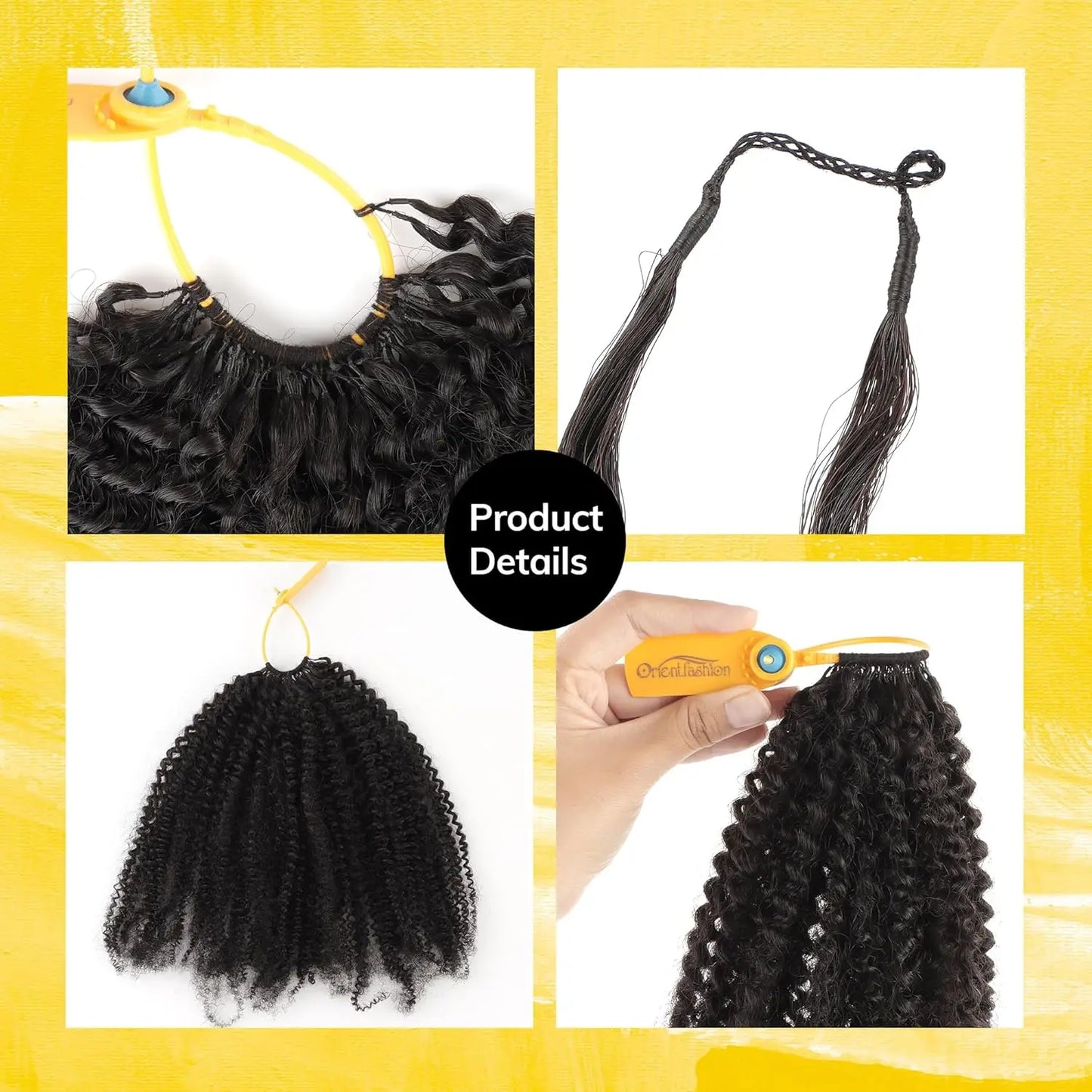 Afro Kinky Curly Crochet Hair Pre Separated Knotless Human Hair Afro Curly Bundles Crochet Human Hair Extensions For Black Women