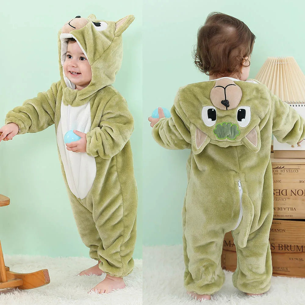 0 to 4 Years Baby Pajamas Winter Cartoon Sleeping Clothes Boys Dinosaur Pijamas Onesies Girls Clothes Toddler Night Bodysuits