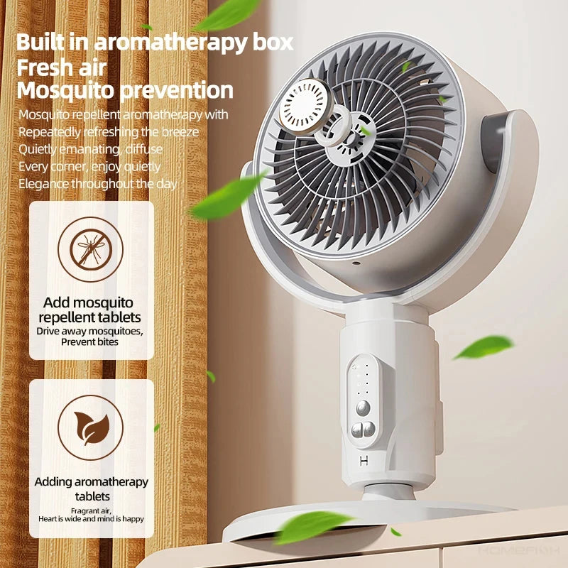 360 Circulation Quiet Powerful Floor Fan,Standing Smart Fans,with Remote Control Adjustable Height