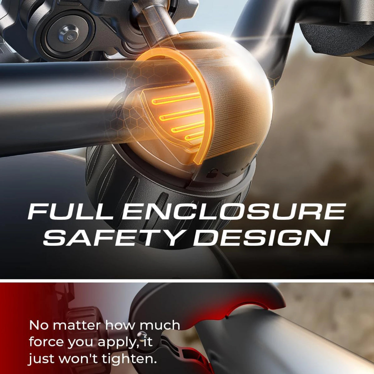 New Motorcycle Phone Mount with Vibration Dampener - 30s Tool-Free Install & Quick Lock, Universal for Bike/MTB, Fit 4-7" Phones