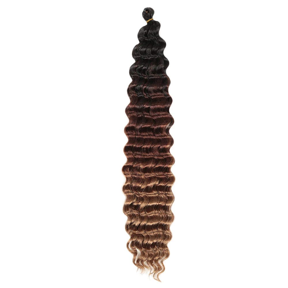 22-28 Inch Deep Wave Twist Crochet Hair Natural Synthetic Braid Hair Afro Curls Ombre Braiding Hair Extensions Hair Expo City