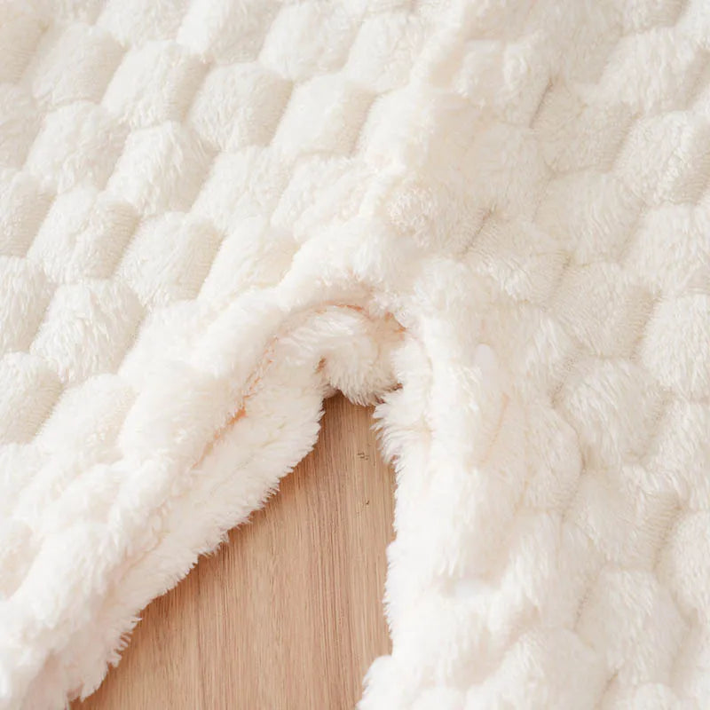 Newborn Baby Romper Winter Flannel White Hooded ears long sleeve Unisex Baby Bodysuits 0-18 months Boy Girl Comfort Clothes