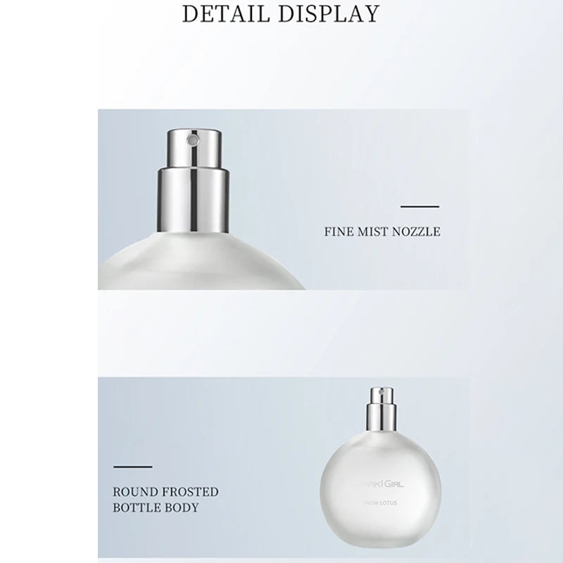 Snow Lotus Eau De Parfum For Women Oriental Floral Fragrance Long-lasting Elegant Scent 50ml Pom-pom Design Perfume For Gifting