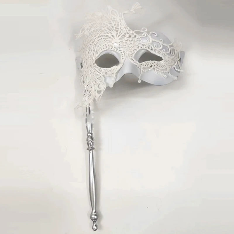 Halloween Costume Masks For Women Plastic Halloween Party Accessories For Women Masquerade Ball Masks With Stick For Masquerade