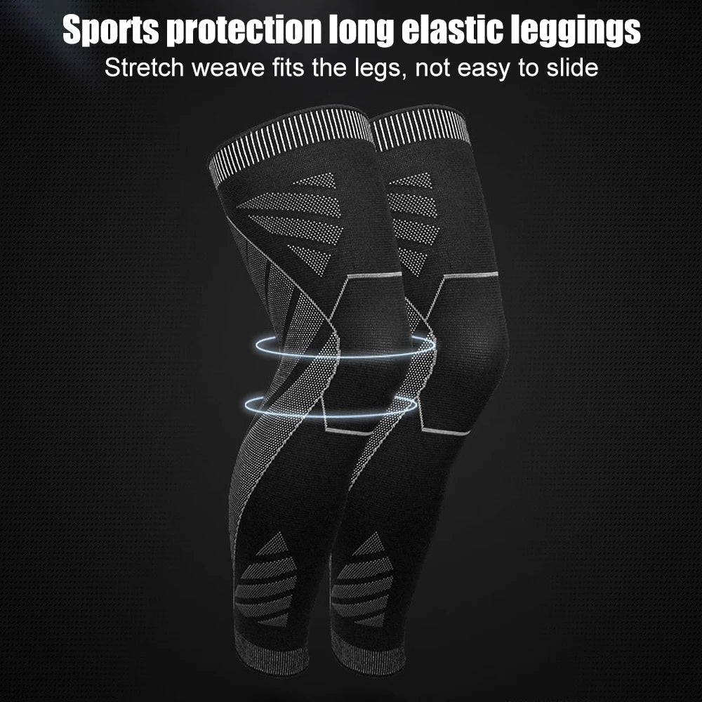 1/2Pcs Sport Full Leg Compression Sleeves Knee Brace Support Protector for Weightlifting Arthritis Joint Pain Relief Muscle Tear