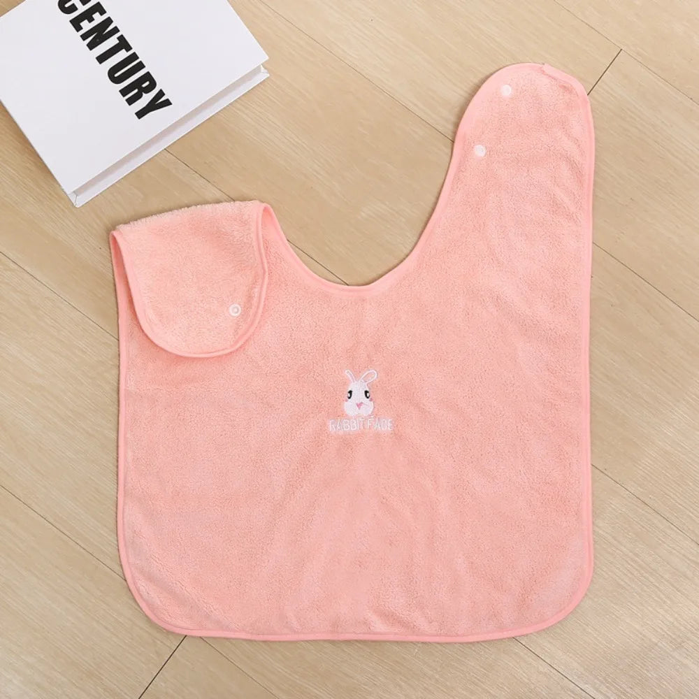 Soft Baby Bibs Skin Friendly Water Absorbent Children's Washcloth Adjustable Snaps Toddler Face Towel for Feeding Eating