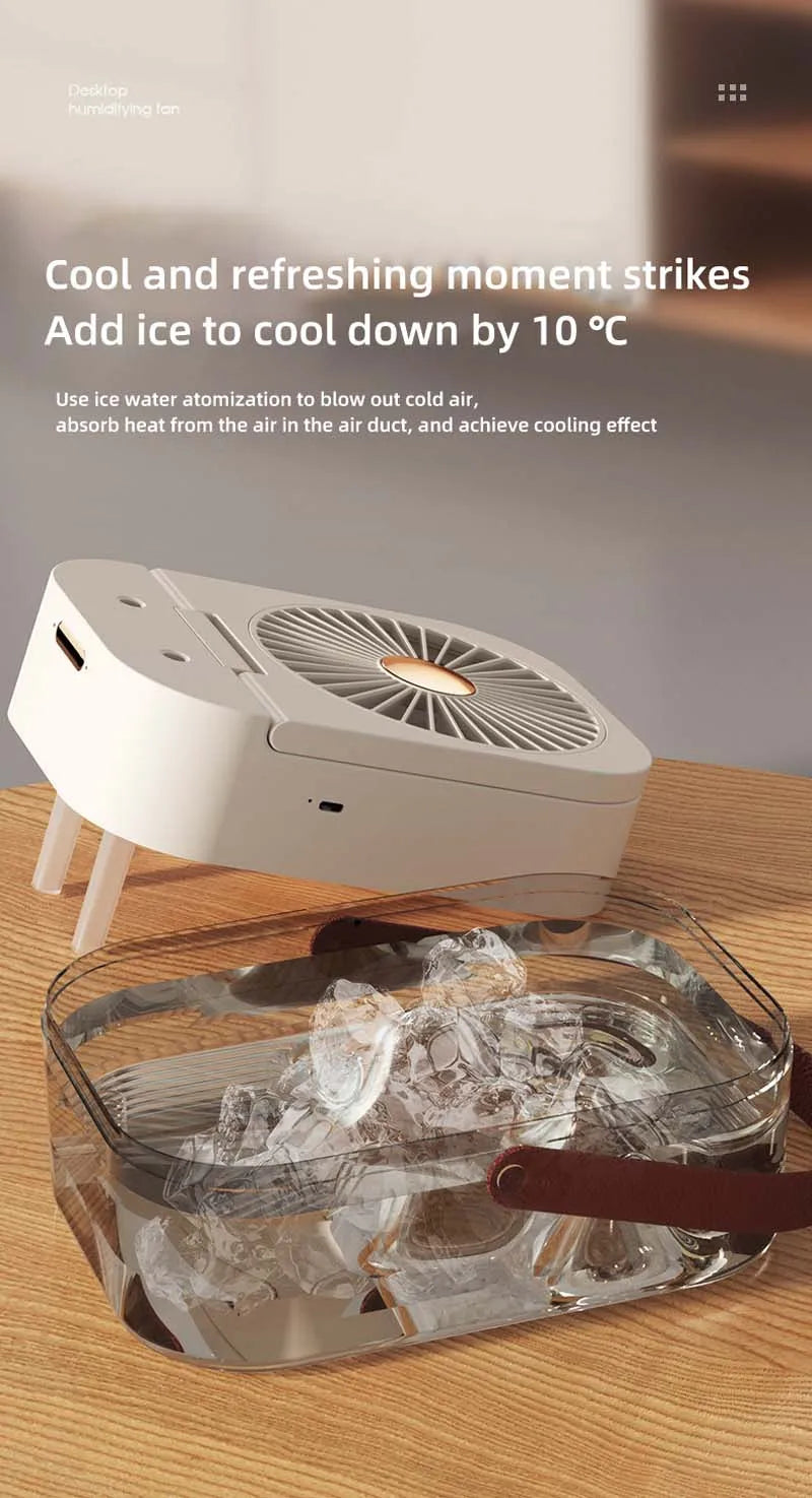 Mist Fan Summer Portable Air Conditioner Fan With Remote Controls Sleep Night Light 3 Speeds Aromatherapy Diffuser Humidifier