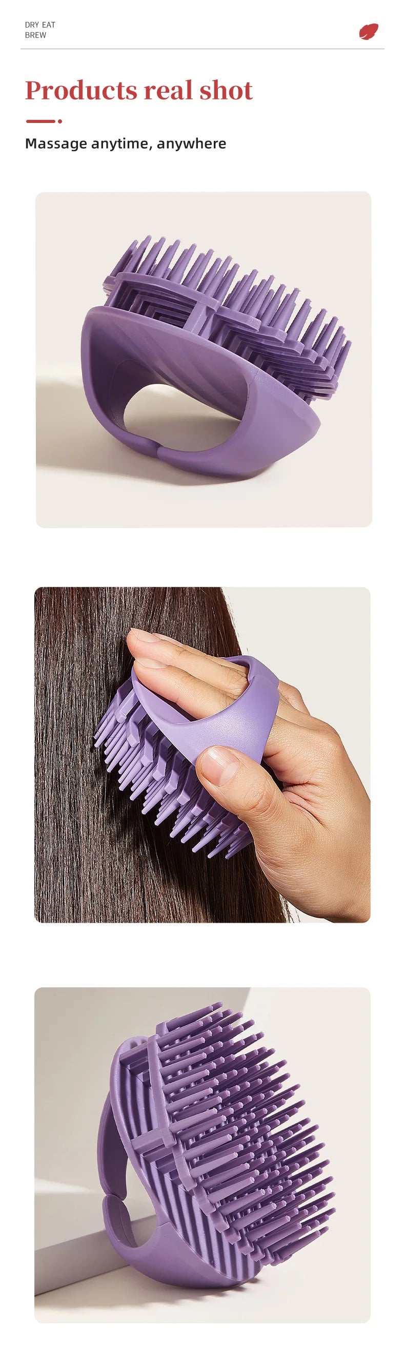 Silicone Shampoo Scalp Hair Massager Head Body Scalp Massage Brush Hair Washing Brush Scalp Exfoliator Brush Head Scrubber Tools