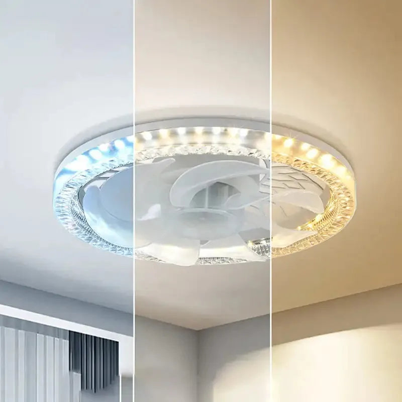 Modern Ceiling Fan With LED Light And Remote Control E27 Fan Lamp 4 Speed 360° Circulating Air For Kitchen Room Home Lighting