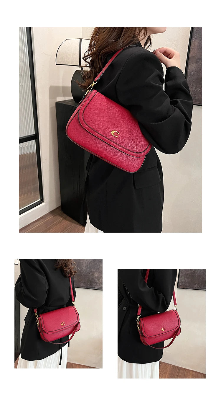 2026 New Retro Luxury Women Shoulder Bag Elegant Leather Crossbody Bag High End Tote Vintage Classic Designer