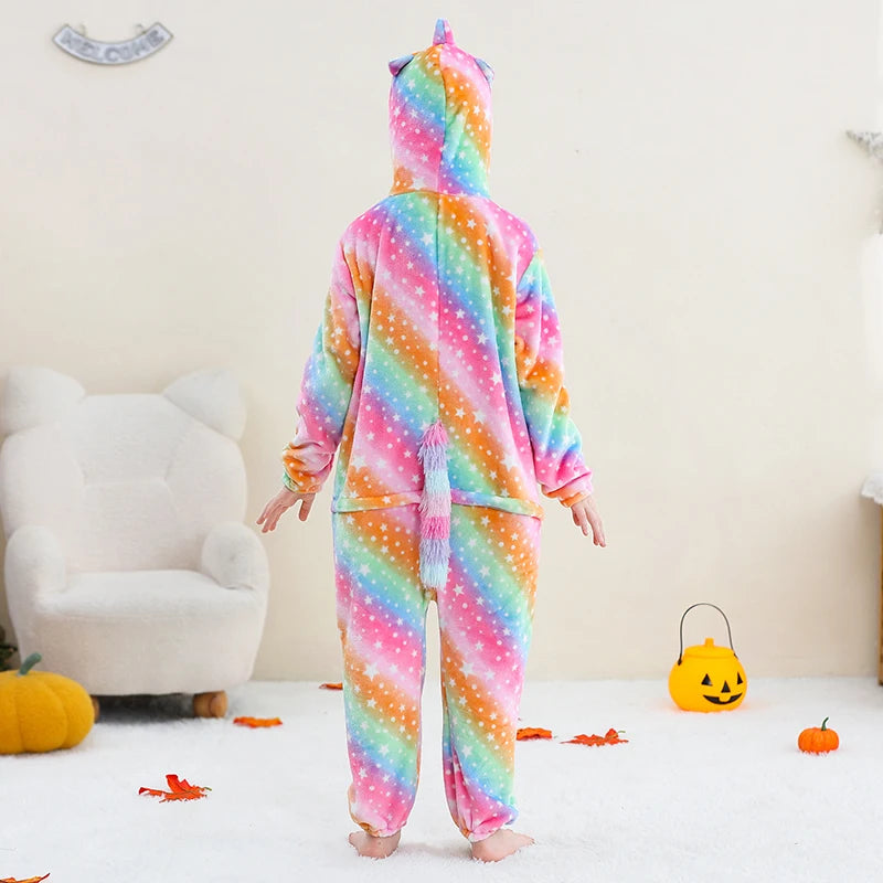 MICHLEY Christmas Capybara Flannel Blanket Sleepers Onesie Hooded Children Costume Clothes Jumpsuit Sleepwear For Boys Girls