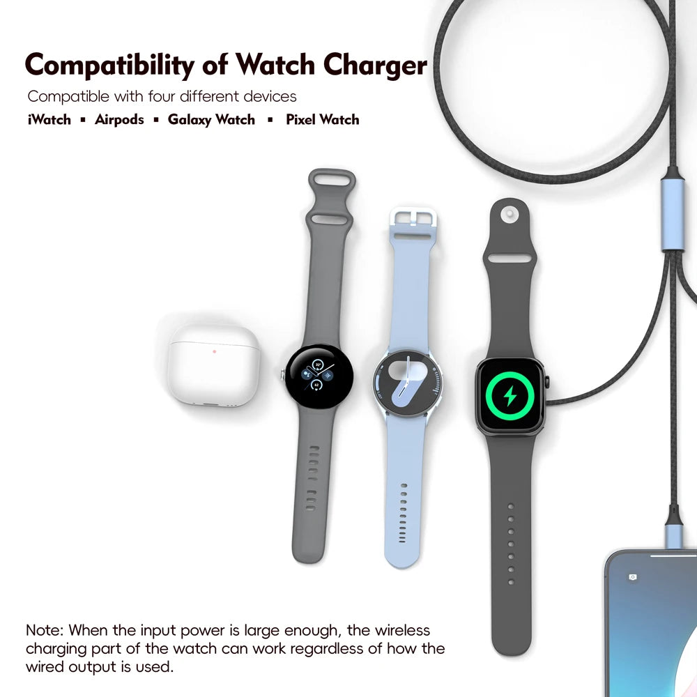3 In1 Wireless Charging Cable for Mobile Phones with USB-C Wireless Charger for IPhone13 14 16