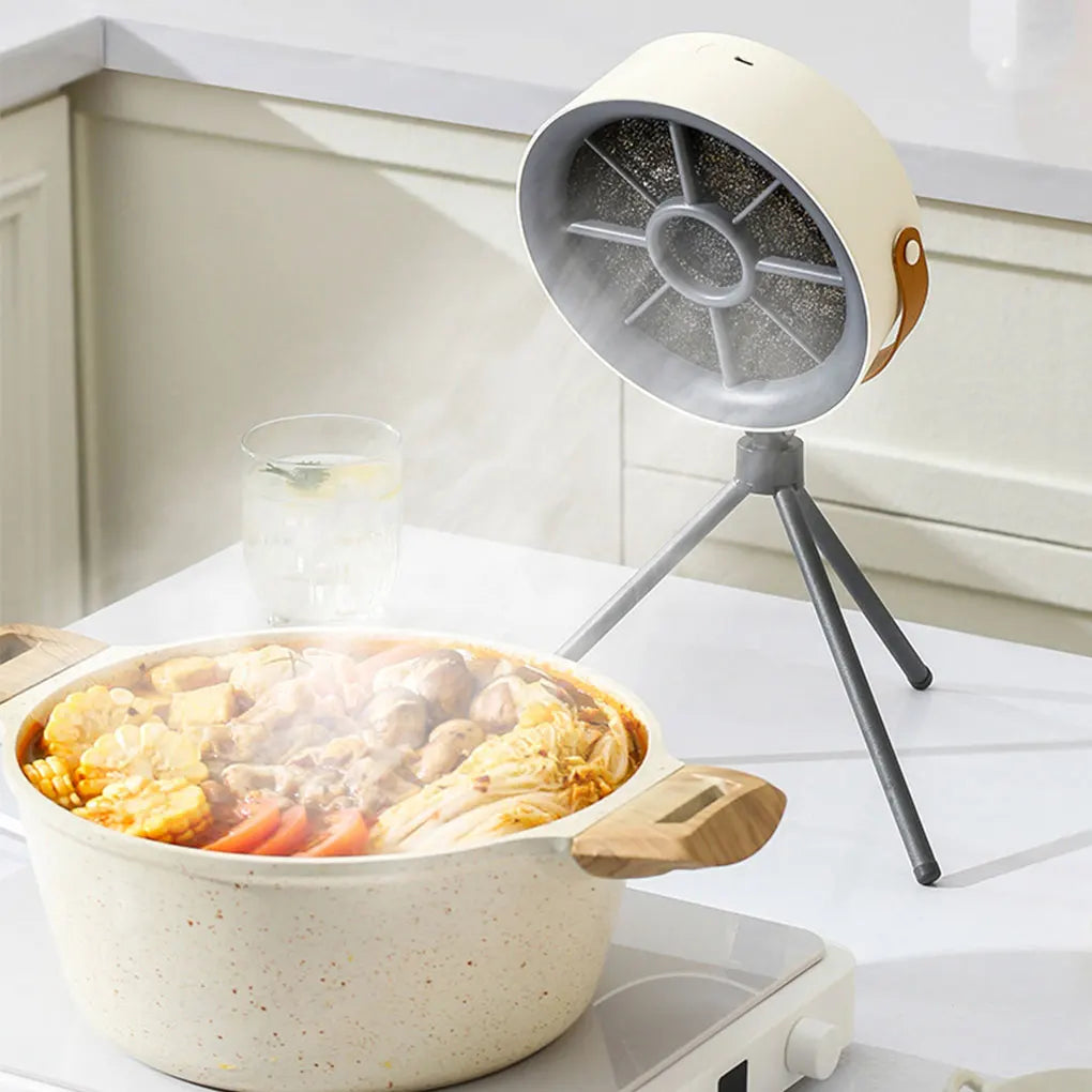Desktop Range Hood with Filtration Kitchen Fan Portable Smoke Extractor with 3 Speeds for Outside Camping and Household
