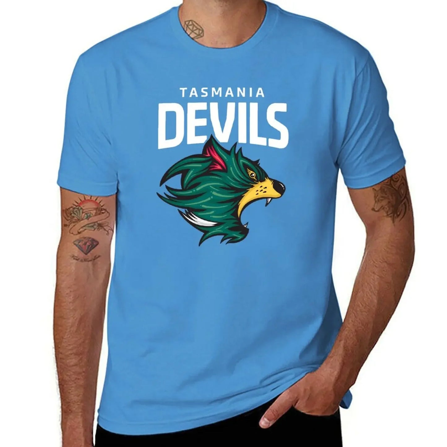 Tasmania Devils Football Club White Lettering T-Shirt summer clothes oversizeds shirts graphic tees cute tops men workout shirt