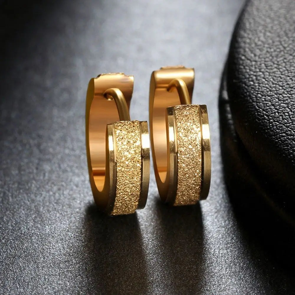 Mens Huggie Fashion Earring Man Jewelry Gold Simple Circle Hoop Earrings Polish