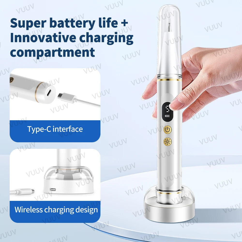 Visible Ultrasonic Dental Scaler Tartar Remover 5 modes with LED Light Household Teeth Cleaning Tools Dental Cleaner Oral Care
