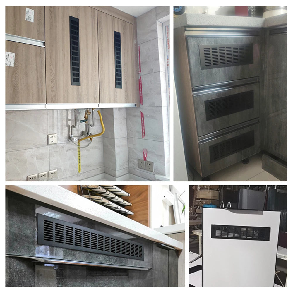 60mm Aluminium Rectangular Cabinet Wardrobe Air Vent Grille Ventilation Cover