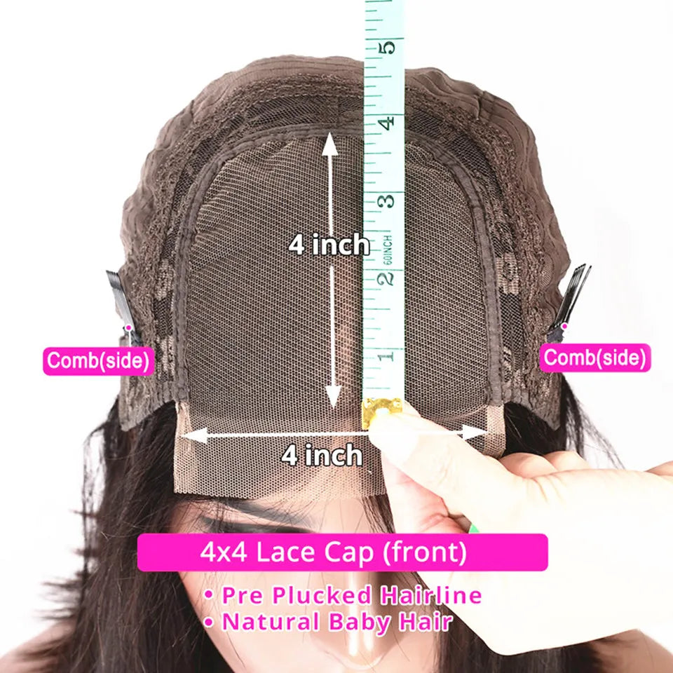 Side Part Dark Brown Highlight Glueless Human Hair Straight 13x6/360 Lace Front Wigs #4/6 Pre Plucked Brazilian 5x5 Silk Top Wig