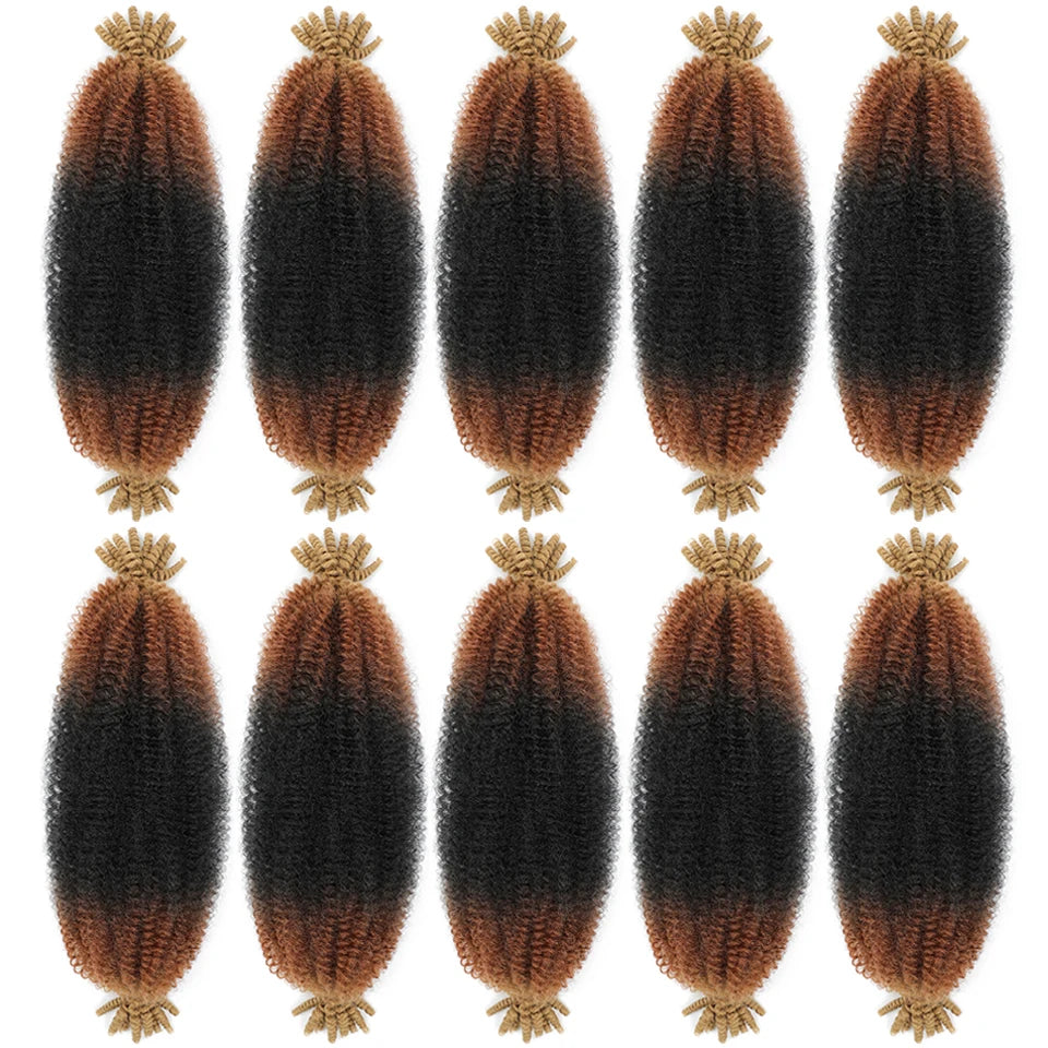 Marley Twist Braiding Hair Ginger Burgundy Ombre Brown Black Springy Afro Twist Hair PreFluffed Spring Twist Kinky Braiding Hair