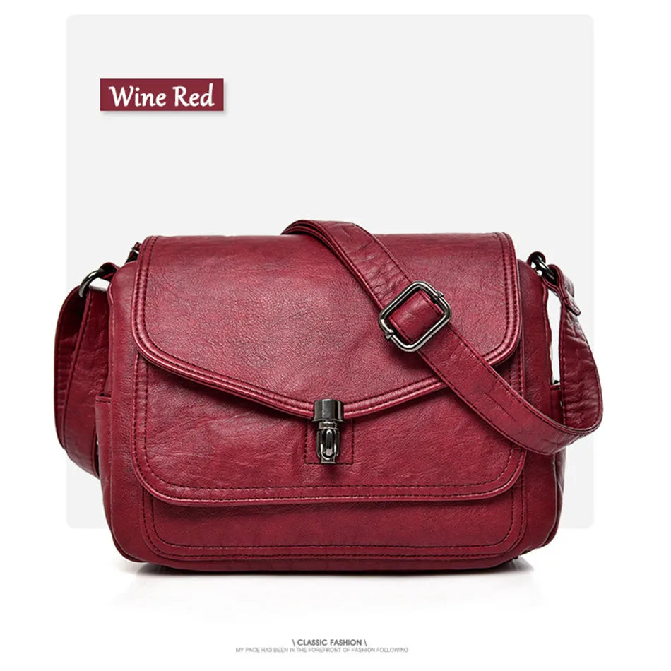 Vintage Soft Leather Women's Crossbody Bag Luxury Designer Handbag Small 2024 Sac a Femme Femmels' Shoulder Bags
