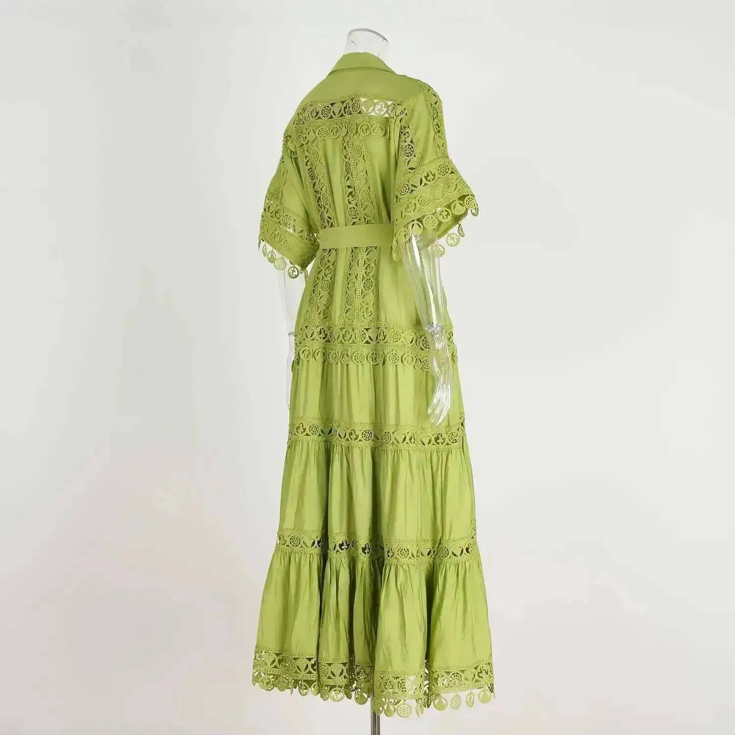 Luxury Long Maxi Dresses Shirt Women 2025 Summer Holiday Lace Embroidery Cotton Loose Big Size Hollow Out Wedding Dress White
