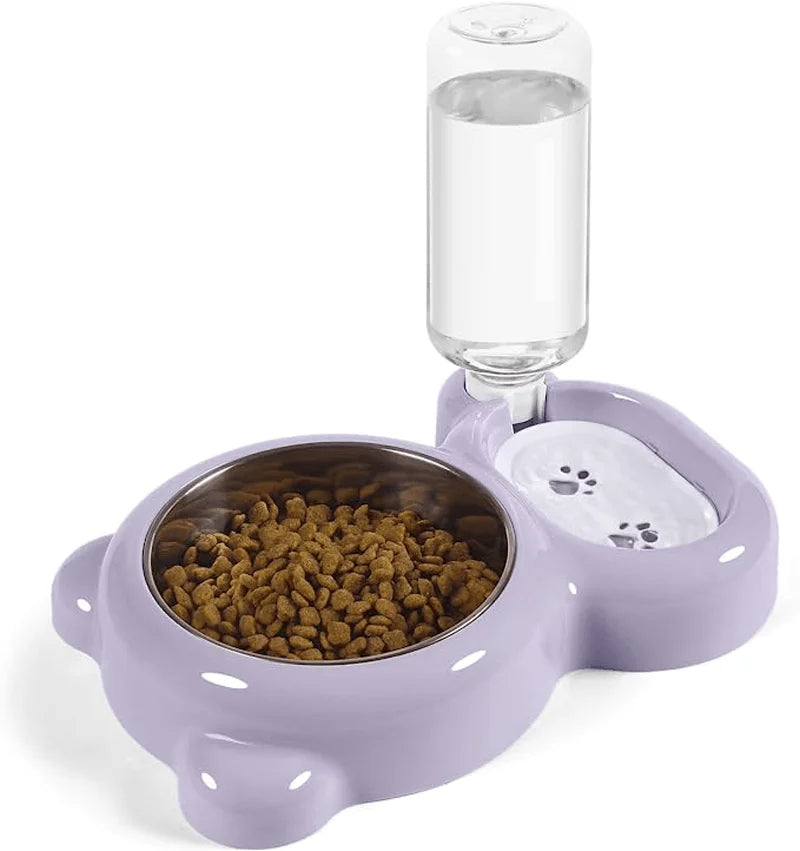 Keep Your Pet Hydrated and Well-Fed with This 2-in-1 Food and Water Bowl Set and Automatic Water Bottle!