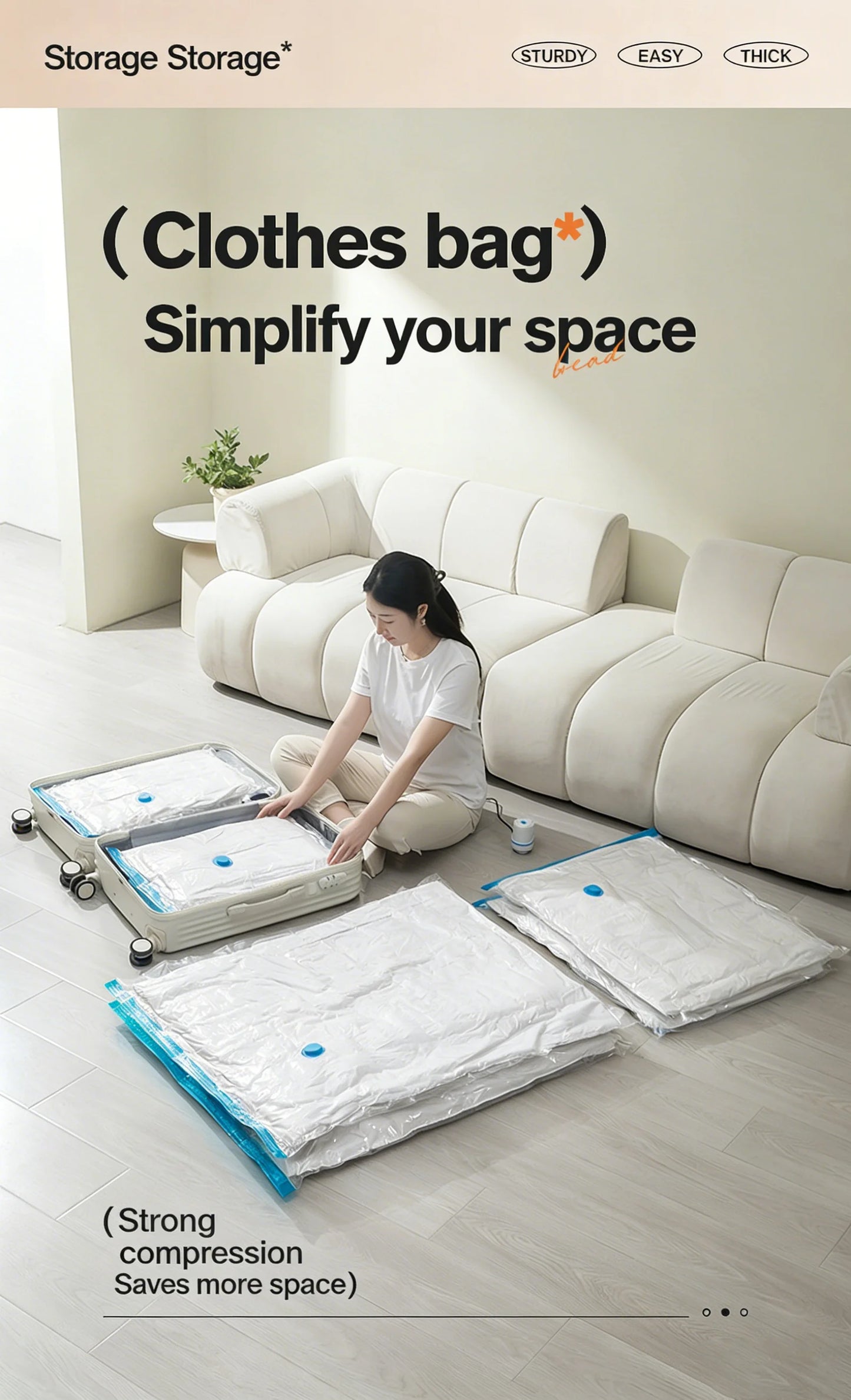 Vacuum Bag for Clothes, Air Vacuum Bag with Pump, Travel Essentials, Space Saver Bags for Comforters Blankets Storage Organizer