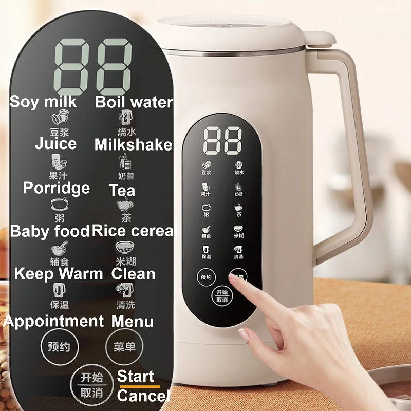 1.8L Soy Milk Machine 18h Appointment Filter-free Wall Breaking Machine Mixer Home Electric Juicer Multifunctional Food Process