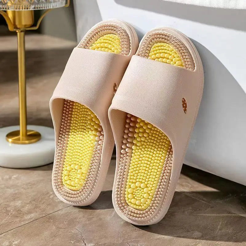 Summer New Woman's Open Toe Foot Sole Massage Slipper Soft Sole Non Slip Comfortable Home Slippers Bathroom Slippers