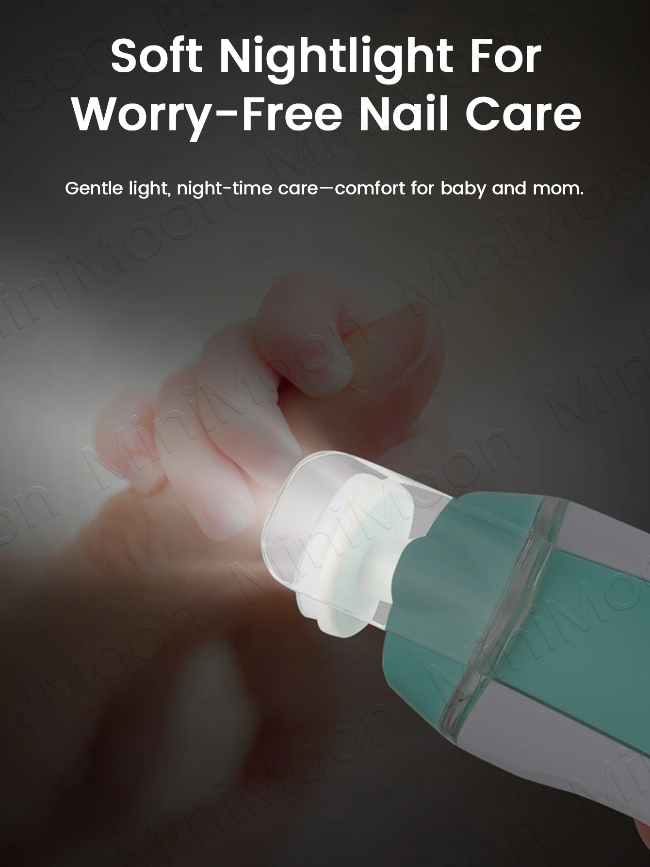 Baby Electric Nail Trimmer, 4-Speed with LED Light for Safe, Pain-Free Manicures at Home, Gentle on Skin