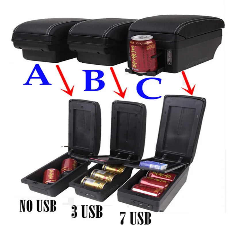 For Fiat 500 Armrest Box For FIAT 500 Car Armrest 2000-2011 Auto Storage Box Dedicated Retrofit Parts Interior Car Accessories