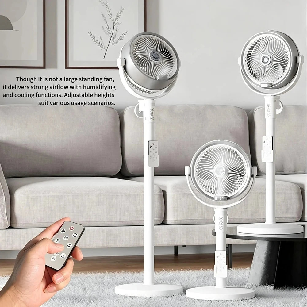 3 In 1 Smart Remote Control Humidifier Floor Fan,Multifunctional Oscillating Standing Desktop Circulating Fan,4 Speed Adjustable