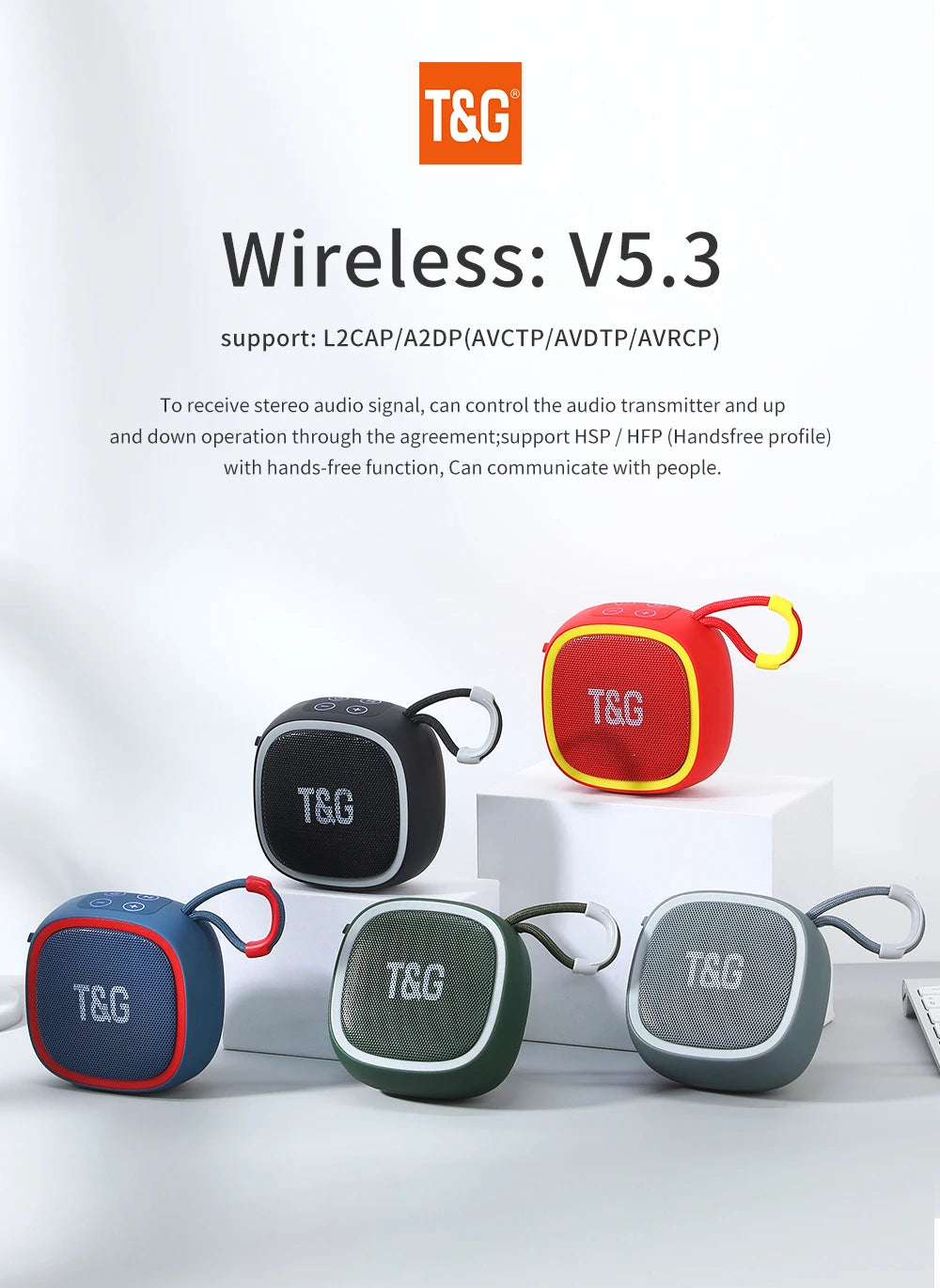 Bluetooth Speaker Mini Portable Wireless Powerful Speakers TWS BT 5.3 Sound Box HIFI Loudspeaker Supports TF Card Radio TG659