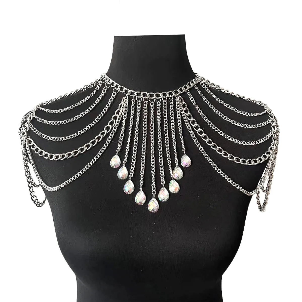 Shoulder Chains Metal Body Chain for Women Tassel Arm Chain  Jewelry For Costume Dresses Weddings Parties