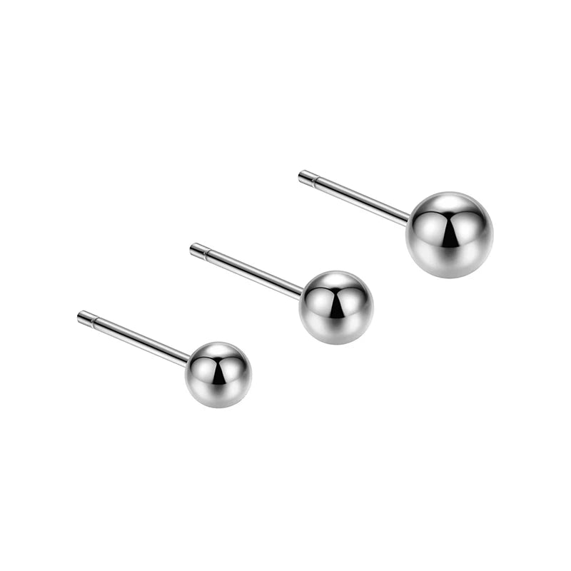 Real 925 Stelring Silver Jewelry Beads Stud Earrings For Women Fashion New XY0277