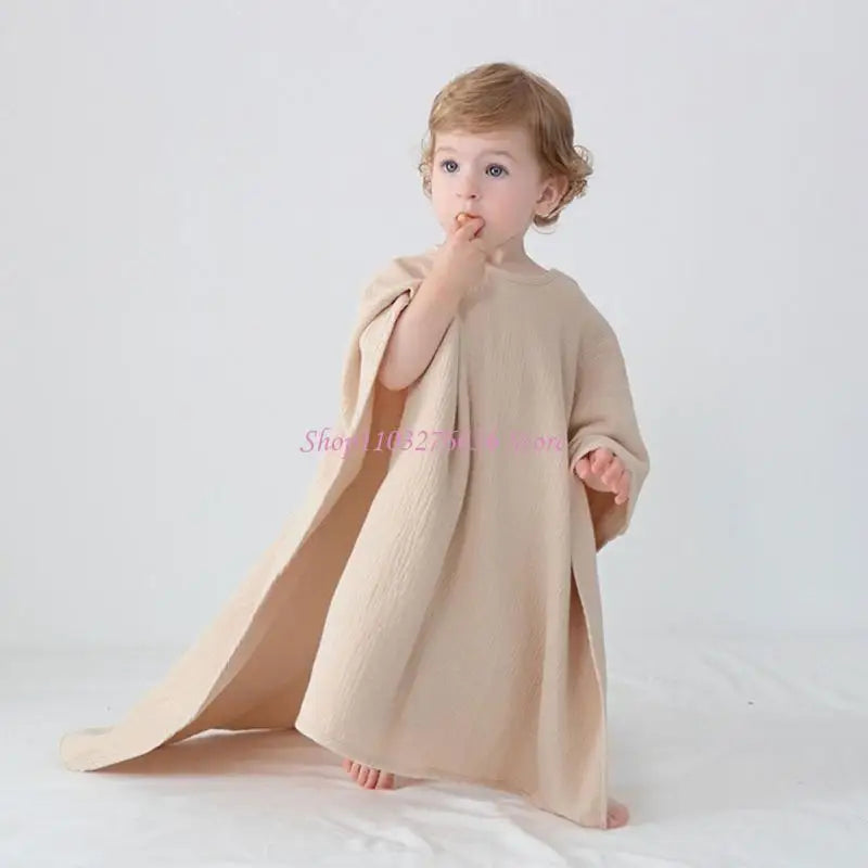 R6FD Baby Bath Towel Cotton Hooded Beach Towel for Newborn Towels Kids Bathing