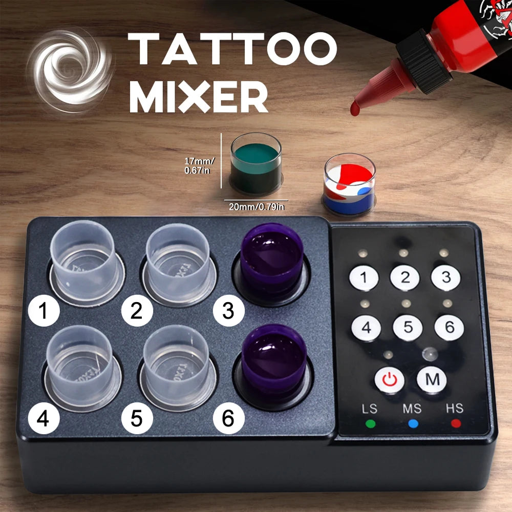 High Speed Magnetic Pigment Mixer  Wireless Tattoo Ink Vortex Mixer & Anti-Sedimentation Pigment Stirrer  Three Speed Adjustable