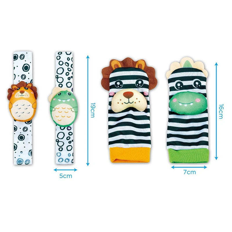 0-12 Months Baby Sock Rattles Cartoon Children Infant Wrist Strap Rattle Toys Baby Rattle Socks Wrist Baby Rattles Newborn Toy