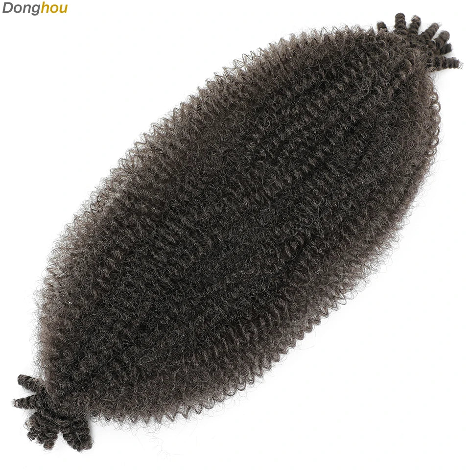 Donghou Ombre Blonde Ginger Afro Twist Hair 350 1B 30 27 613 Bug Colors Springy Twist Braiding Hair for Soft Locs Marley Braids