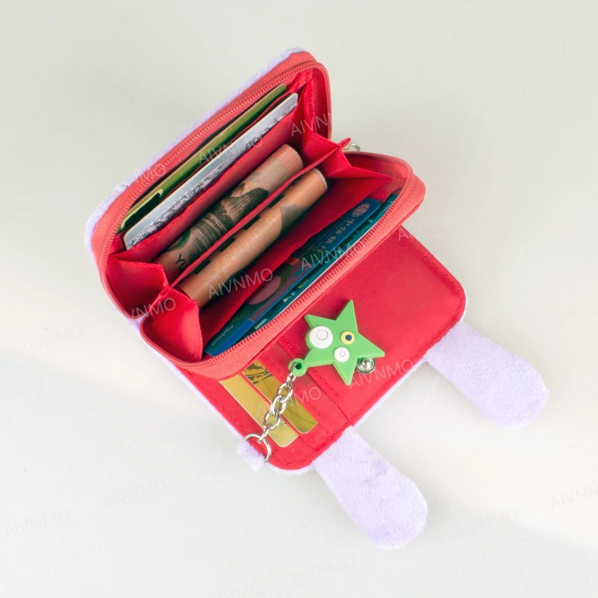 3D High-Quality Plush Tri-Fold Zip Wallet, Fashionable Personalized Card Holder, Coin Purse, ID Window, Stylish and Practical