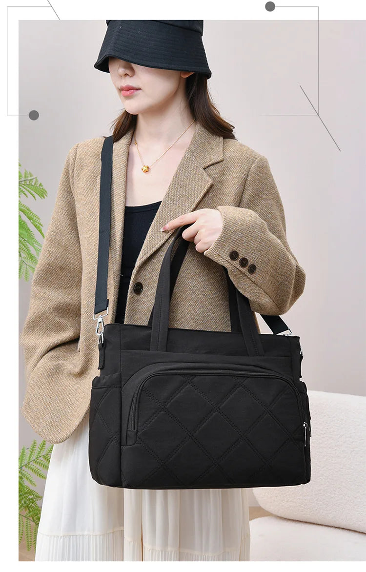 Personalized Name Simple Mommy Bag Large Capacity Solid Color Single Shoulder Crossbody Bag Baby Diaper Storage Bags