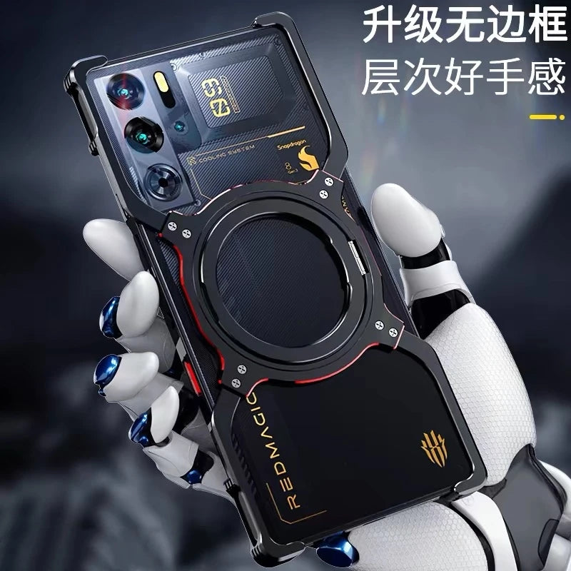 Magnetic Case For Nubia Redmagic 10 Pro Plus 9S 10s Red Magic 9 Pro+ 5G Aluminium Alloy Metal Borderless Bracket Cooling Cover