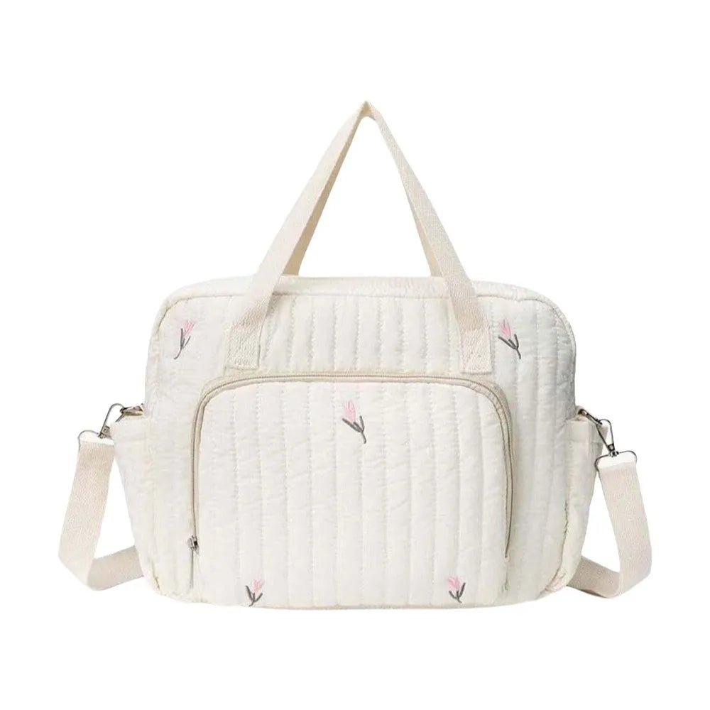 Cartoon Diaper Organizer Lightweight Large Capacity Mommy Shoulder Bag Soft-touch Foldable Stroller Hanging Pack Hospital Stay