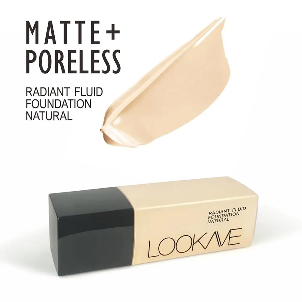 LOOKAVE Liquid Foundation Long Lasting Full Coverage Matte Cream CC Foundation Makeup Concealer Natural Liquid Base Moistur U1W8