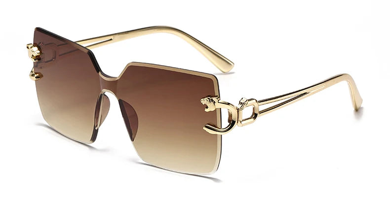 Retro Square Sunglasses Women Men Rimless Trend Luxury Shades Travel Glasses Lady Man UV400