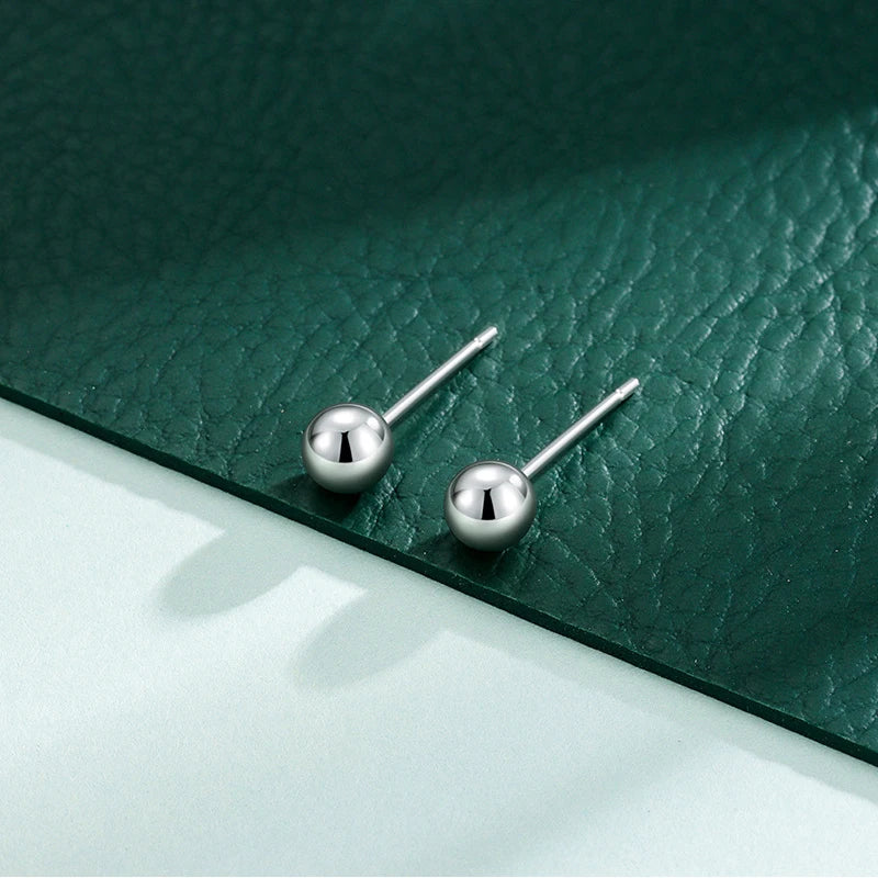 Real 925 Stelring Silver Jewelry Beads Stud Earrings For Women Fashion New XY0277