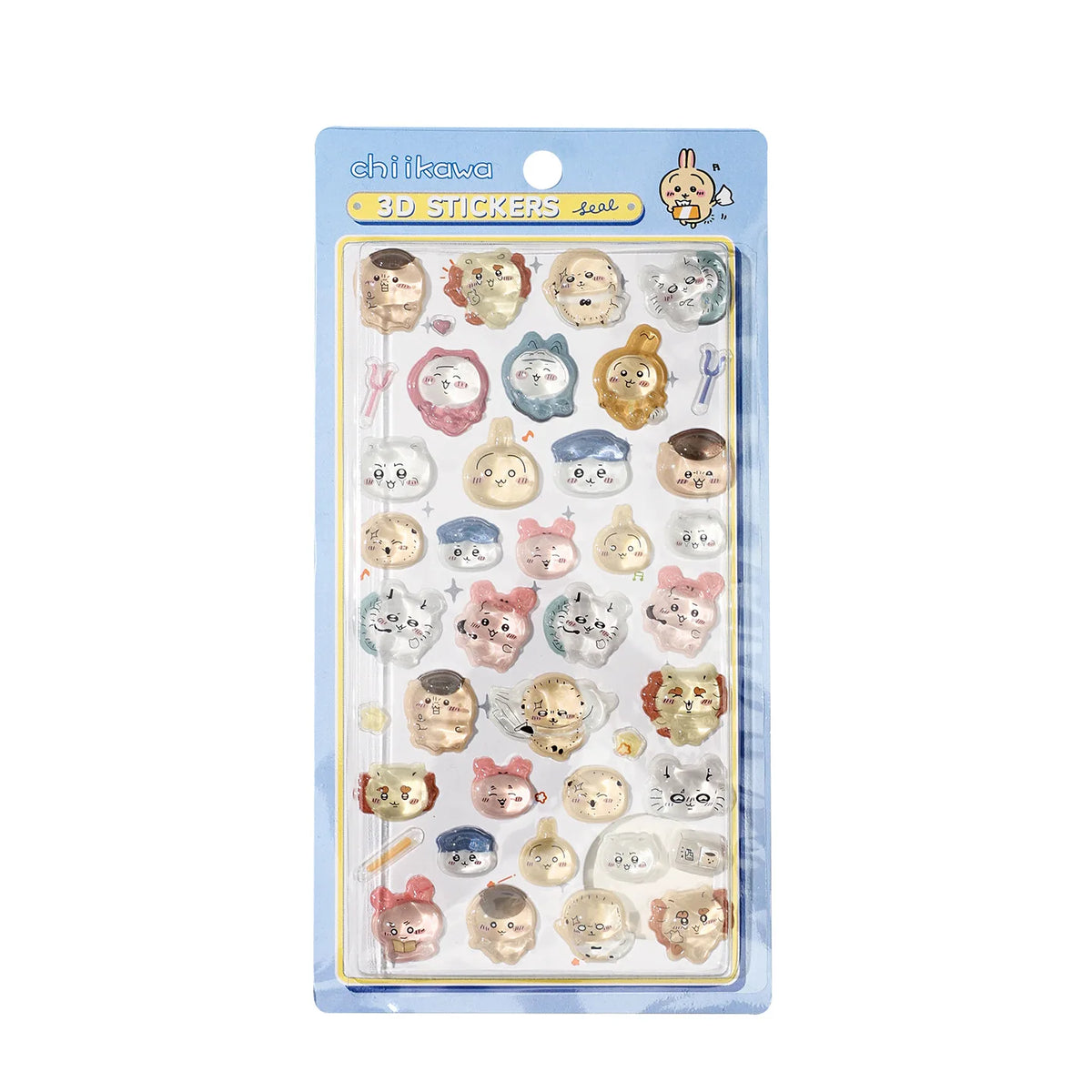 Chiikawa Cartoon 3D Sticker DIY Laptop Scrapbook Decal Aesthetic Crystal Stickers Kawaii Solid Decorative Sticker ちいかわ ボンボンシール
