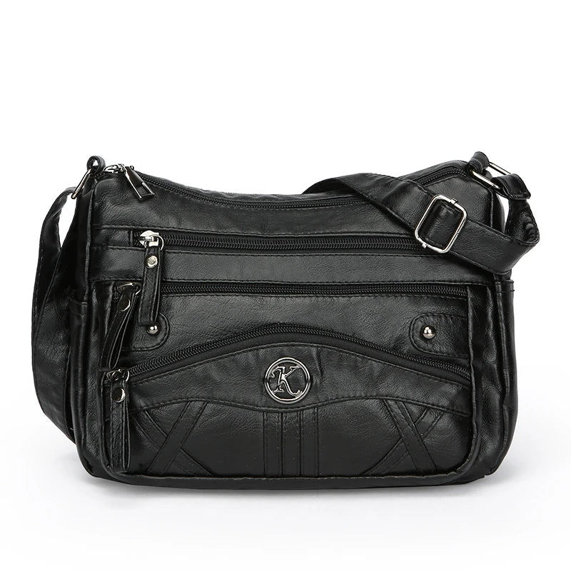 Retro Soft Leather Multi Pocket Single Shoulder Crossbody Bag High Quality Women's Bag Luxury Designer Purses and Handbags 2025