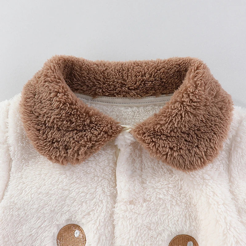 Newborn Baby Bodysuit New Autumn Winter Infant Jacket for Boy Flannel Onesies for Girls Soft Bebe Romper Baby Clothes 0-12 Month