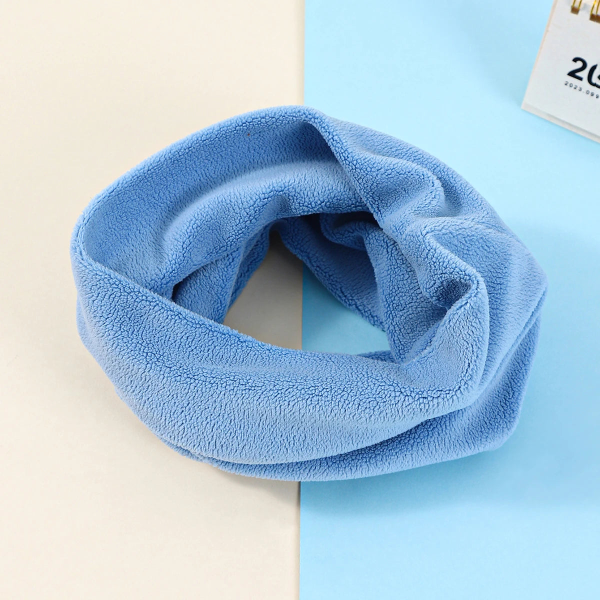 Autumn and Winter Children's Scarf Baby Bib Baby Warm Bib Solid Color Knit Bib for Boys and Girls Baby Shawls